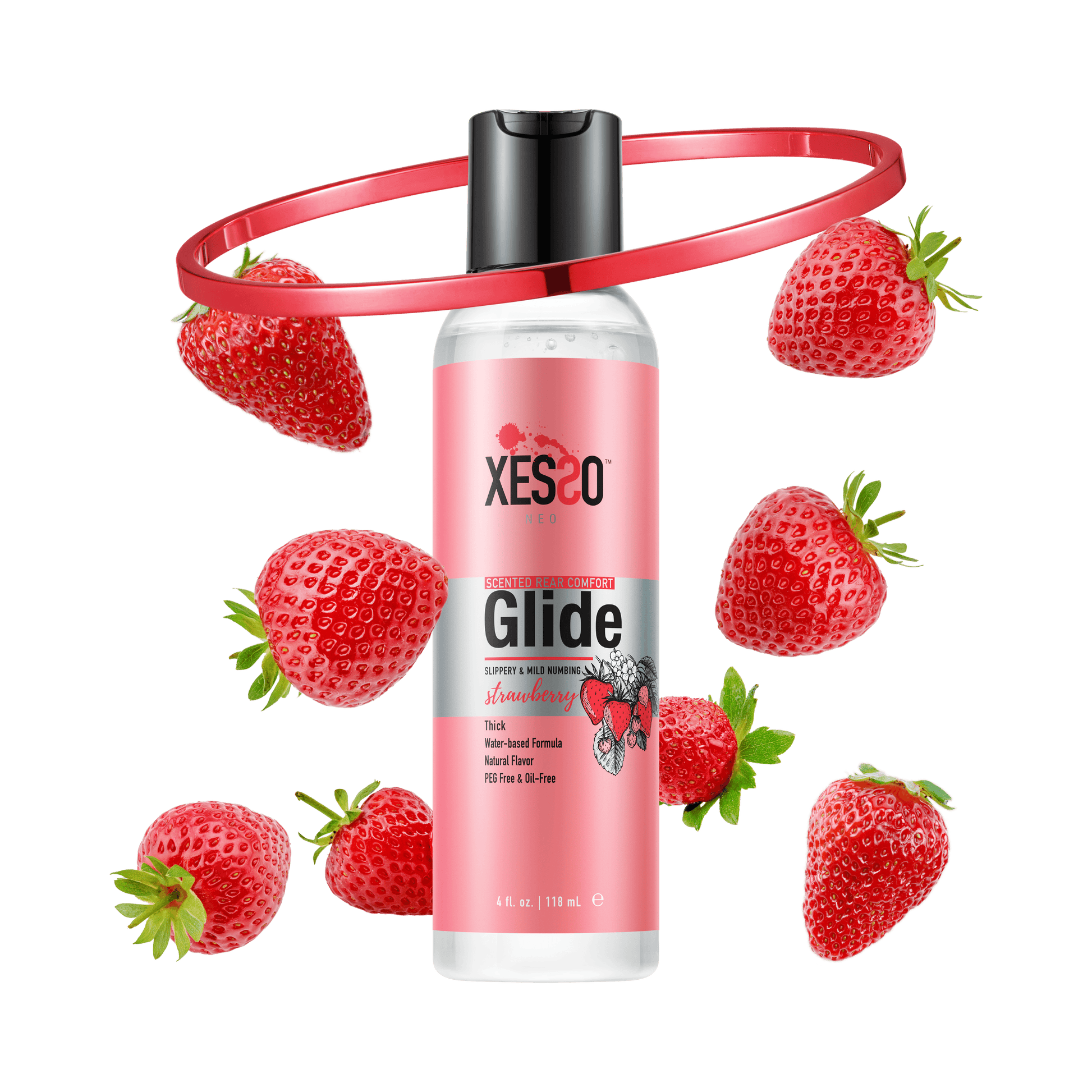 XESSO Lube & More Waterbased Lube 4 fl. oz. XESSO Scented Rear Comfort Glide 4% Lidocaine, Fresh Strawberry